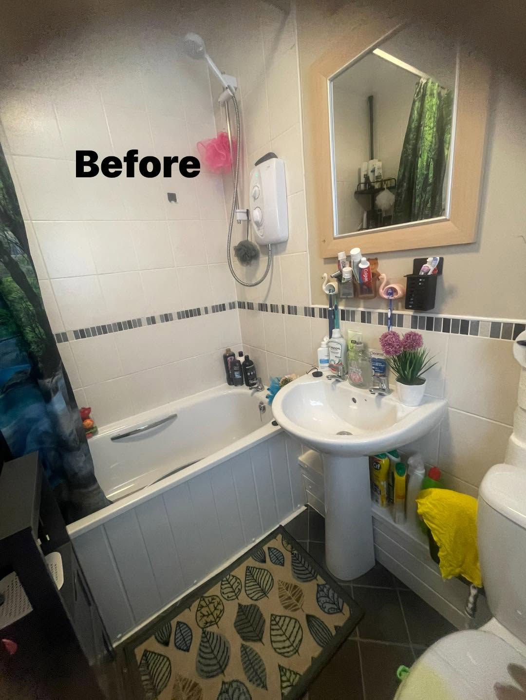Bathroom before our clean