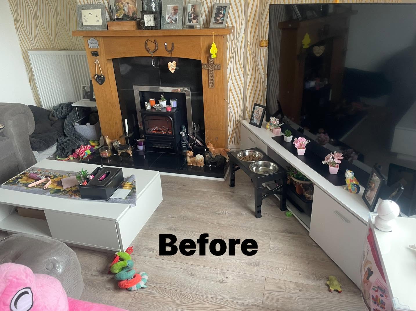 Living room before cleaning