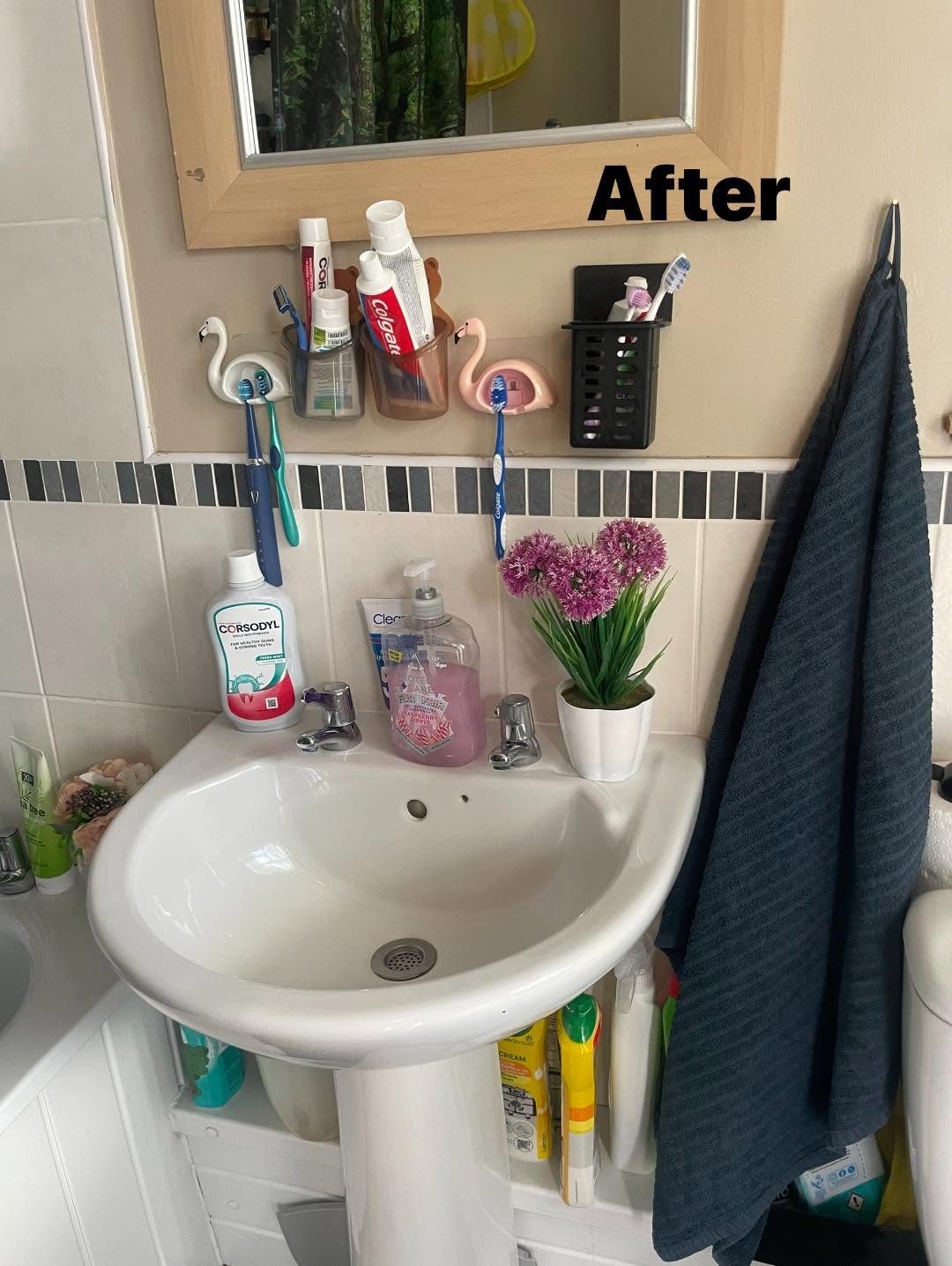 Fresh, organised bathroom sink
